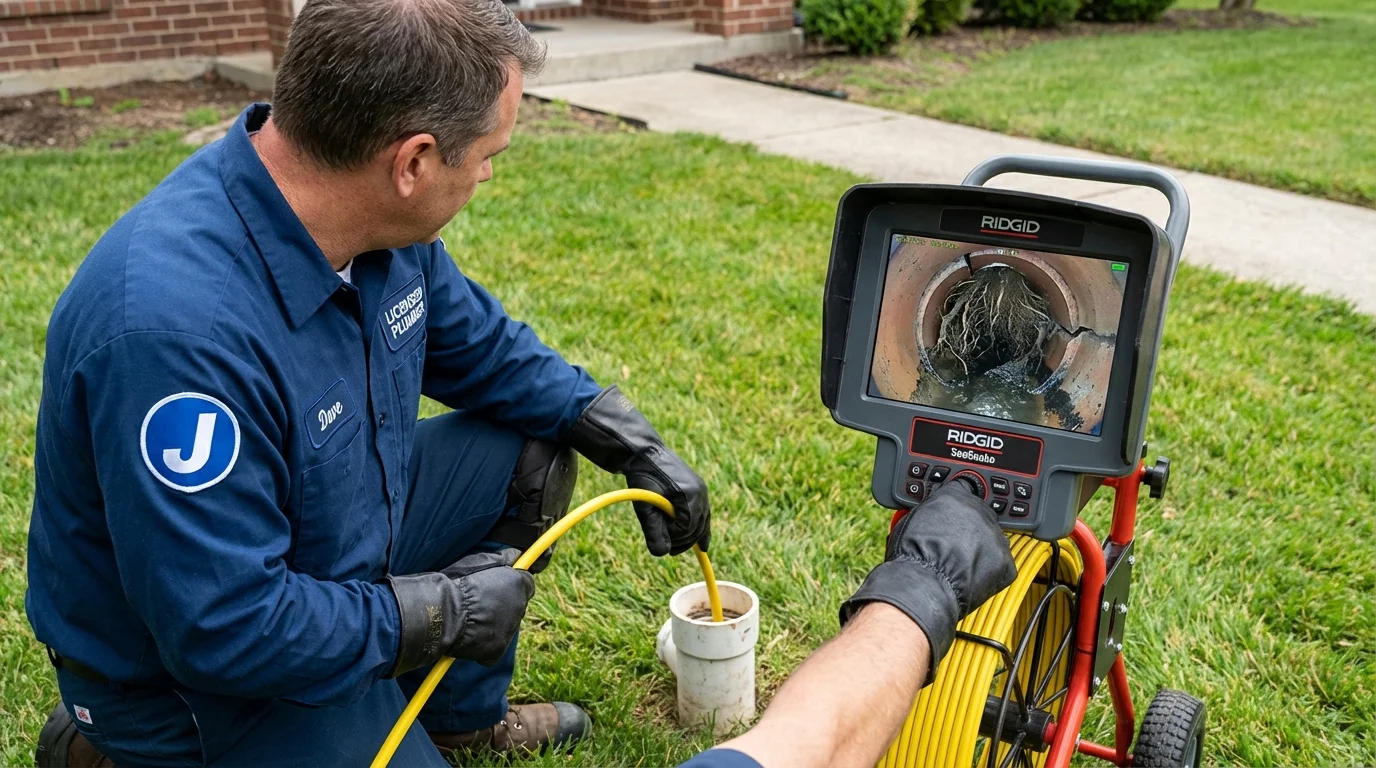Sewer camera inspection being performed by Johns Plumbing LLC in Kenner